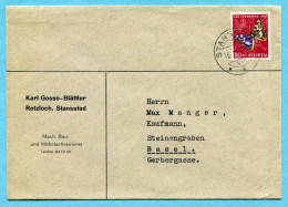 Brief Von Stansstad Nach Basel 1957 - Absender: Karl Gosso.Blättler, Rotzloch, Stansstad - Brieven En Documenten