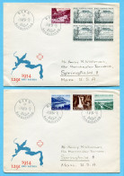 2 FDC Pro Patria 1954 Je Auf P3 Nach Springfield - Covers & Documents