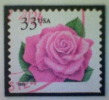 United States, Scott #3052, Used(o) Booklet Stamp,1999, Coral Pink Rose, 33¢, Pink, Green, And Black - Usati