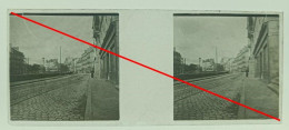 Plaque De Verre, 44 Nantes, Tramway, Rail, Rue, Boulevard, Pavées, Pont, Habitations, Animée, Lampadaire, Année 1916 - Glass Slides