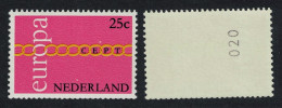 Netherlands Chain Of Os Europa 25c Control Number 1971 MNH SG#1131 MI#963 - Nuevos