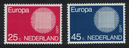 Netherlands Sun Composed Of 24 Interwoven Fibres Europa 2v 1970 MNH SG#1112-1113 - Unused Stamps