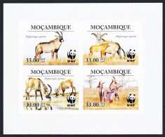 Mozambique WWF Roan Antelope Imperf Block Of 4 2010 MNH MI#3658-3661 Sc#1930 - Mozambique