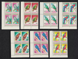 Mongolia Parrots Birds 7v Corner Blocks Of 4 1990 MNH SG#2154-2160 - Mongolia