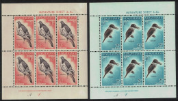 New Zealand Sacred Kingfisher Pigeon Birds 2v Sheetlets 1960 MNH SG#MS804b MI#413-414 - Unused Stamps