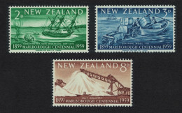 New Zealand Ships Centenary Of Marlborough 3v 1959 MNH SG#772-774 - Nuevos
