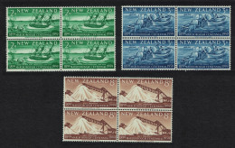 New Zealand Ships Centenary Of Marlborough Province Blocks Of 4 1959 MNH SG#772-774 - Unused Stamps