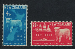 New Zealand Lamb Export 2v 1957 MH SG#758-759 - Nuovi