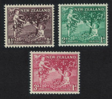 New Zealand Children Picking Apples 3v 1956 MNH SG#755-757 - Nuevos