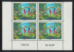 New Caledonia Butterfly Deer Flowers Happy New Year Block Of 4 Date Number 2007 MNH SG#1429 MI#1451 - Ungebraucht