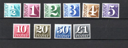 Grossbritannien 1970/71 Satz P 76/85 Portomarken/postage-due Postfrisch - Strafportzegels