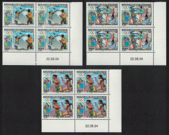 New Caledonia Volleyball Olympic Games 3v Corner Blocks Of 4 Date 2004 MNH SG#1332-1334 MI#1344-1346 - Neufs