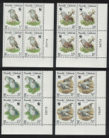 New Caledonia Birds WWF Kagu Corner Blocks Of 4 Control Numbers 1998 MNH SG#1150-1153 MI#1144-1147 Sc#798-801 - Nuevos