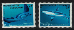 New Caledonia Manta Ray Grey Reef Shark Sea Fish 2v 1981 MNH SG#647-648 - Nuevos