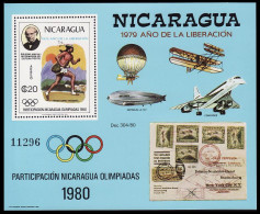 Nicaragua Concorde Moscow Olympics 1980 Zeppelin MS 1980 MNH SG#MS2220 MI#Block 111 - Nicaragua