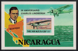 Nicaragua Lindbergh's Transatlantic Flight MS Imperforated 1977 MNH SG#MS2124 MI#Block 101B Sc#C930 - Nicaragua