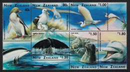 New Zealand Albatross Penguin Egret Birds Whale Marine Life Block Of 6 1996 MNH SG#1992-1997 - Nuovi