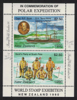 New Zealand Polar Expedition MS World Stamp Exhibition 1990 MNH - Nuovi