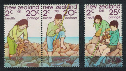 New Zealand Fish Starfish Children Playing By The Sea 3v Pair 1981 MNH SG#1249-1251 - Nuovi