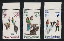 New Zealand Dogs Cats Health Stamps 3v Margins 1974 MNH SG#1054-1056 - Unused Stamps