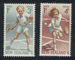 New Zealand Tennis Health Stamps 2v 1972 MNH SG#987-988 Sc#B85-B86 - Unused Stamps