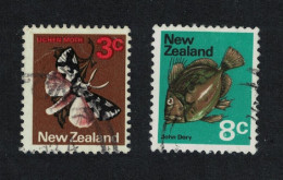 New Zealand Fish Moth Fauna 2v 1970 Canc SG#915-920 - Usados