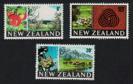 New Zealand Sheep Cattle Apple Orchard 3v 1969 MNH SG#872-876 MI#493-495 Sc#416-419 - Nuevos