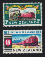 New Zealand Centenary Of New Zealand Railway 2v 1963 MNH SG#818-819 - Nuevos