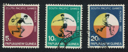 Papua NG Football Tennis Disk Sport South Pacific Games Noumea 3v 1966 Canc SG#97-99 - Papouasie-Nouvelle-Guinée