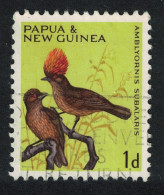 Papua NG 1d Bird Striped Gardener Bowerbird 1965 Canc SG#61 - Papouasie-Nouvelle-Guinée