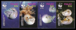 Palau WWF Chambered Nautilus Strip Of 4v 2006 MNH SG#2153-2156 MI#2530-2533 Sc#853 A-d - Palau