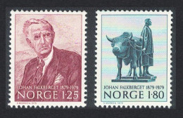 Norway Birth Centenary Of Johan Falkberget Novelist 2v 1979 MNH SG#845-846 MI#797-798 Sc#748-749 - Nuovi