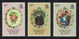 Norfolk Charles And Diana Royal Wedding 3v 1981 MNH SG#262-264 Sc#280-282 - Ile Norfolk