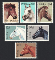 Poland Horses 6v 1989 MNH SG#3203-3208 Sc#2894-2899 - Nuevos