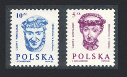 Poland Warrior Man In Cap Carved Heads From Wawel Castle 1982 MNH SG#2837-2838 - Ungebraucht