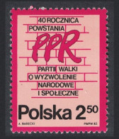 Poland 40th Anniversary Of Polish Workers' Coalition 1982 MNH SG#2794 - Nuevos