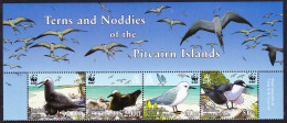 Pitcairn WWF Seabirds Narrow Top Strip Of 4v With Names 2007 MNH SG#724-727 MI#717-720 Sc#647a-d - Pitcairn Islands