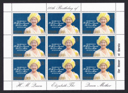 Pitcairn Queen Elizabeth The Queen Mother Sheetlet Of 9v 1980 MNH SG#206 Sc#193 - Pitcairn Islands