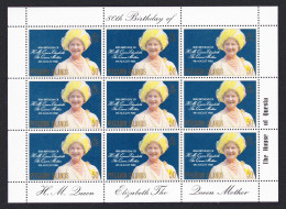 Pitcairn Queen Elizabeth The Queen Mother Sheetlet Of 9v 1980 MNH SG#206 Sc#193 - Pitcairninsel