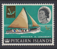 Pitcairn Longboat Overprinted Bounty ½d 1967 MNH SG#69 MI#72 Sc#72 - Islas De Pitcairn