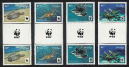 Penrhyn WWF Pacific Green Turtle 'Chelonia Mydas' Gutter Pairs Logo 2014 MNH SG#645-648 - Penrhyn