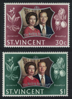 St. Vincent Royal Silver Wedding 2v 1972 MNH SG#352-353 - St.Vincent (...-1979)