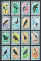 St. Lucia Birds 16v 1976 MNH SG#415-430 - St.Lucia (...-1978)