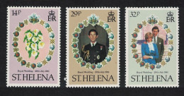 St. Helena Charles And Diana Royal Wedding 3v 1981 MNH SG#378-380 Sc#353-355 - Saint Helena Island
