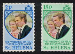 St. Helena Royal Wedding Princess Anne 2v 1973 MNH SG#295-296 Sc#277-278 - Isla Sta Helena