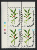 St. Kitts-Nevis Flowers Heliconia Bihai 30c Corner Block Of 4 1979 MNH SG#418 - St.Christopher-Nevis-Anguilla (...-1980)