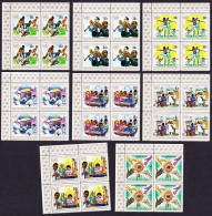 Rwanda Racial Equality Year 8v T1 Corner Blocks Of 4 1972 MNH SG#498-505 Sc#486-493 - Nuovi