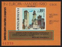 Romania European Security And Co-operation Conference Madrid MS Imperf 1980 MNH SG#MS4597 MI#Block 175 - Nuevos