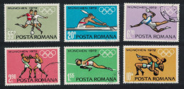 Romania Football Boxing Wrestling Canoe Olympic Games Munich 6v 1972 CTO SG#3892-3897 - Used Stamps