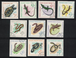 Romania Turtle Snakes Lizard Reptiles 10v 1965 Canc SG#3245-3254 MI#2377-2386 - Used Stamps